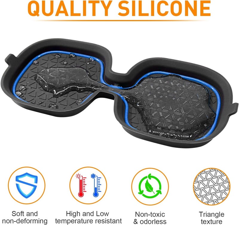 KENTUTO for Honda CRV Accessories 2023 2024 2025 2026 3D Cup Holder Center Console Liner Inserts Silicone Anti-dust Mat Pad Interior Decoration (2 Pcs, Blue Trim) - Image 5